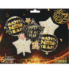 Набор "HAPPY NEW YEAR" MINI, надувные шары ассорти, 5шт. S11-17-4 (500)