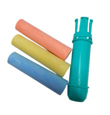 Creta colorata pentru asfalt, 3 buc + suport p/u creta