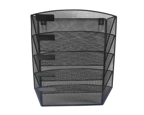 Подставка настенная, горизонтальная, 5 секций метал., черная (5