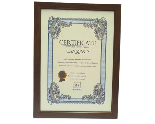 Фоторамка A4 (21x29.7cm) коричневая, 15мм CM*9042 (60)