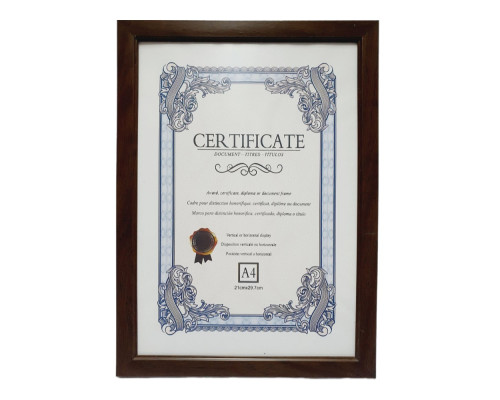 Фоторамка A4 (21x29.7cm) коричневая, 15мм CM*9042 (60)