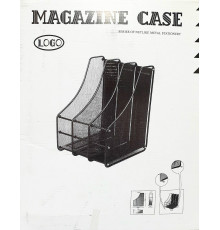 Tava p/u documrnte, metal, verticala 3 sectii neagra (24)