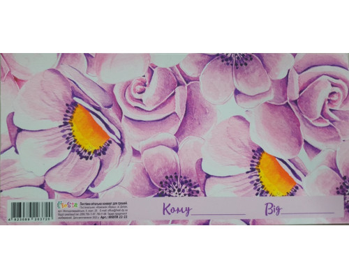 Plic felicitare pentru bani 168x84mm 8КВПК 22-22 (10/300)