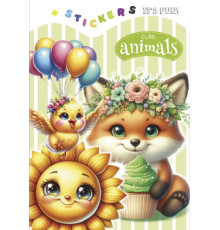 Carte de colorat A5, 8 foi, cu stickere "Cute animals 1" 24259 (20)