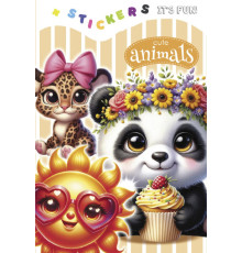 Раскраска A5, 8 л, с наклейками "Cute animals 2" 24260 (20)