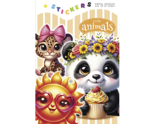 Раскраска A5, 8 л, с наклейками "Cute animals 2" 24260 (20)