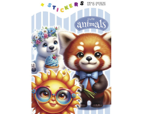 Раскраска A5, 8 л, с наклейками "Cute animals 3" 24261 (20)