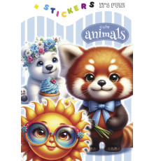 Carte de colorat A5, 8 foi, cu stickere "Cute animals 3" 24261 (20)