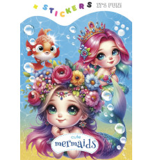 Carte de colorat A5, 8 foi, cu stickere "Mermaids" 24262 (20)