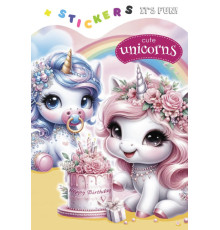 Раскраска A5, 8 л, с наклейками "Unicorns" 24263 (20)