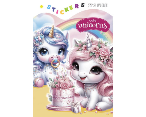 Раскраска A5, 8 л, с наклейками "Unicorns" 24263 (20)