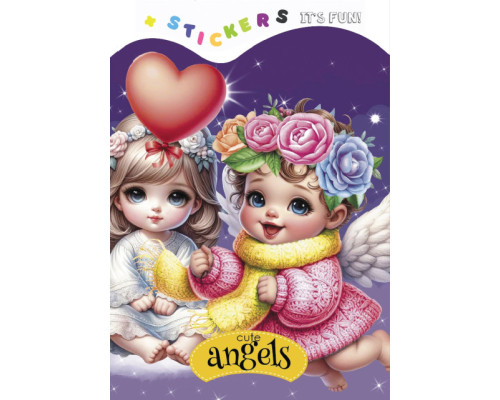 Раскраска A5, 8 л, с наклейками "Cute angels" 24268 (20)