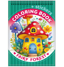 Раскраска A6, 12 л, с наклейками, на спирали "Fairy forest" 24210 (20)