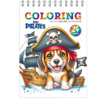 Раскраска A5, 12 л, с наклейками, на спирали "Pirates" 24226 (20)