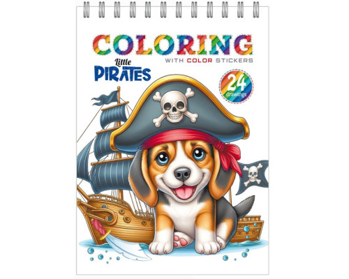 Раскраска A5, 12 л, с наклейками, на спирали "Pirates" 24226 (20)