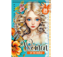 Раскраска A5, 12 л, с наклейками, на спирали "Women" 24228 (20)