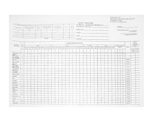 Meniu comanda A3, ofset F.299 set 200 buc. E* Meniu comanda A3, ofset F.299 set 200 buc. E*