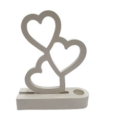 Гипсовая фигурка подсвечник "Три сердца" 2 детали, h17 CM*