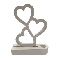 Гипсовая фигурка подсвечник "Три сердца" 2 детали, h17 CM*