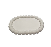 Figurina din gips, suport oval cu margele 11*16*1.5cm. CM*