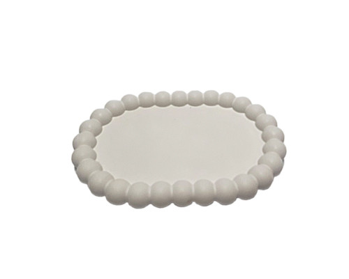 Figurina din gips, suport oval cu margele 11*16*1.5cm. CM*