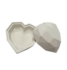 Figurina din gips,cutiuta p/u bijuterii "Inima geometrica" 2 piese, 7*7*5cm. CM*8790