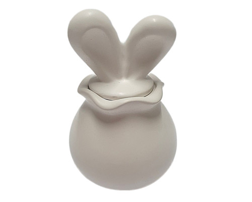 Гипсовая фигурка баночка с крышкой "Зайчик" 2 детали, h11 CM*0343