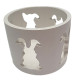 Figurina din gips, suport p/u luminare "Iepurasii incrustati" h6 CM*4088