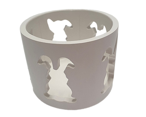 Figurina din gips, suport p/u luminare "Iepurasii incrustati" h6 CM*4088