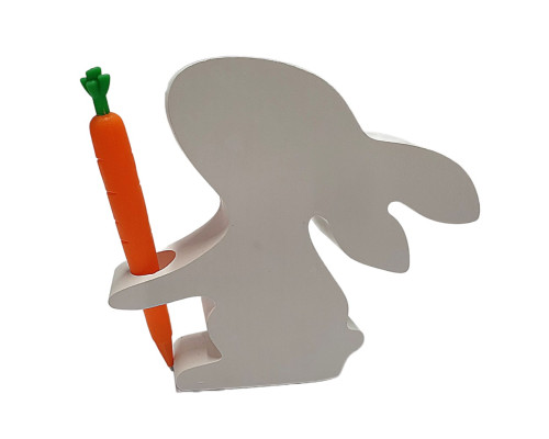 Гипсовая фигурка "Зайка с подставкой в лапках" h14 CM*9333