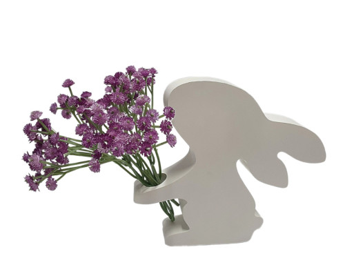 Гипсовая фигурка "Зайка с подставкой в лапках" h14 CM*9333