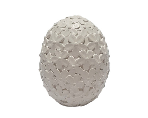 Figurina din gips, ou cu ornament floral, h10 CM*9258 Figurina din gips, ou cu ornament floral, h10 CM*9258