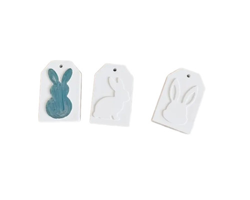 Гипсовая фигурка, пасхальная подвеска прямоугольная , 3 детали, h5,5 CM*