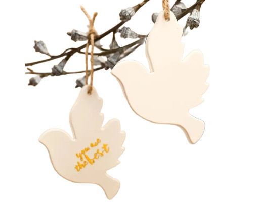 Гипсовая фигурка подвеска "Голубь" h9,5 CM*