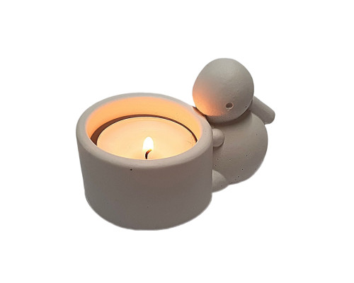 Figurina din gips suport p/u luminare "Iepuras cu ghiveci" h5 CM*6580 Figurina din gips suport p/u luminare "Iepuras cu ghiveci" h5 CM*6580