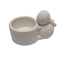 Figurina din gips suport p/u luminare "Iepuras cu ghiveci" h5 CM*6580 Figurina din gips suport p/u luminare "Iepuras cu ghiveci" h5 CM*6580