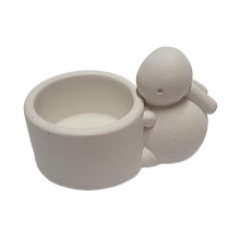 Гипсовая фигурка подсвечник "Зайчик c горшочком" h5 CM*6580