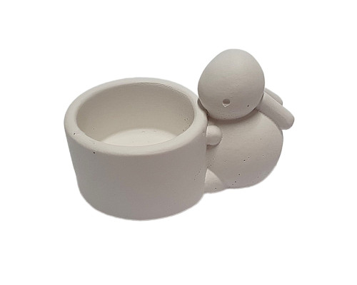 Гипсовая фигурка подсвечник "Зайчик c горшочком" h5 CM*6580