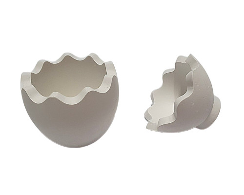 Figurina din gips borcanas cu capac "Ou" 2 piese, h9 CM*9498 Figurina din gips borcanas cu capac "Ou" 2 piese, h9 CM*9498