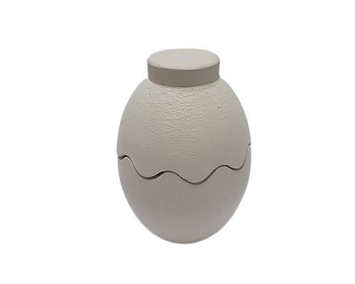 Figurina din gips borcanas cu capac "Ou" 2 piese, h9 CM*9498 Figurina din gips borcanas cu capac "Ou" 2 piese, h9 CM*9498