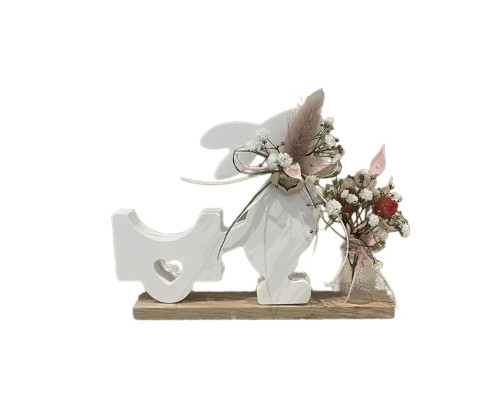 Figurinа din gips "Iepuras cu roaba, mare" h 11cm, CM*