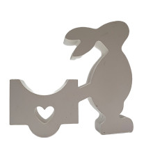 Figurinа din gips "Iepuras cu roaba, mare" h 11cm, CM*