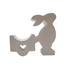 Figurinа din gips "Iepuras cu roaba, mic" h 8,5 cm, CM*