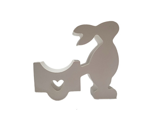 Гипсовая фигурка "Зайчик с тачкой, маленький" h 8,5 см, CM*