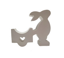 Figurinа din gips "Iepuras cu roaba, mic" h 8,5 cm, CM*