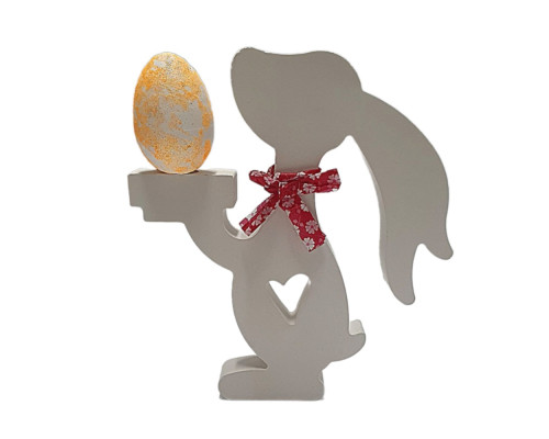 Figurina din gips suport "Iepuras cu tava" h 18 CM*