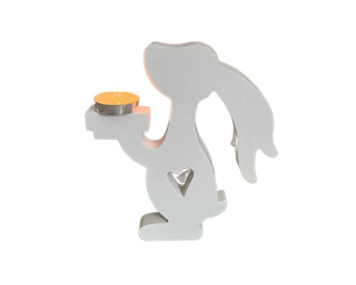 Figurina din gips suport "Iepuras cu tava" h 18 CM* Figurina din gips suport "Iepuras cu tava" h 18 CM*