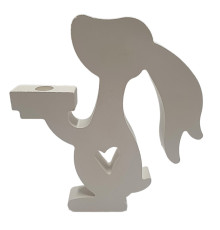 Figurina din gips suport "Iepuras cu tava" h 18 CM*
