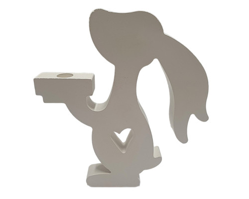 Figurina din gips suport "Iepuras cu tava" h 18 CM* Figurina din gips suport "Iepuras cu tava" h 18 CM*
