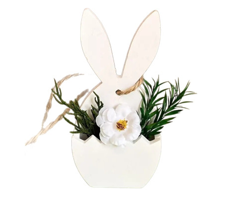 Гипсовая фигурка подставка "Зайчик с поднятыми ушками", h 12cm, CM*